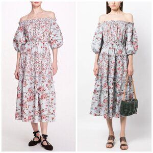 Marchesa Notte Ayana Off Shoulder Floral Midi Dress Size 2